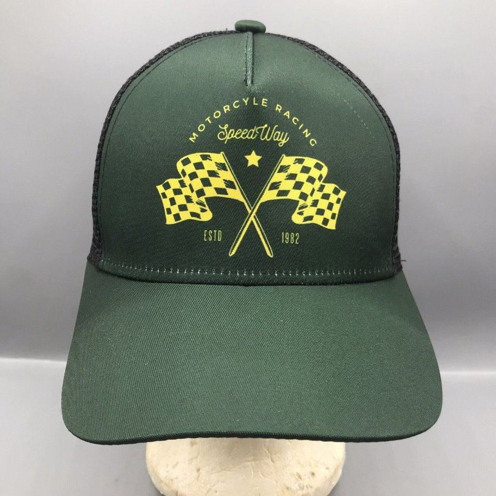 Motorcycle Racing Speedway Hat Cap Snapback Adjustable Logo Mesh Trucker NWOT